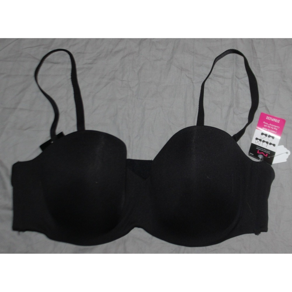Womens Stay Put Strapless Bra Maidenform Self Expressions Black Size 42C